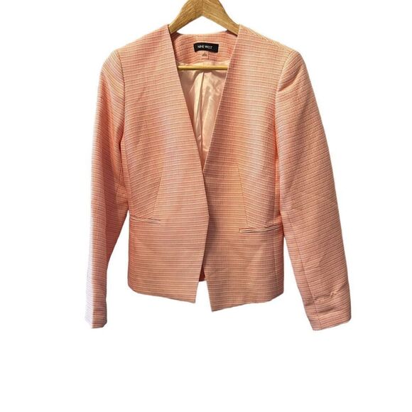 NINE WEST Coral Tweed Open Short Blazer 4 - Picture 1 of 6
